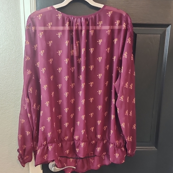 🩶Knox Rose Pink Ruffled Relaxed Blouse - Picture 3 of 3